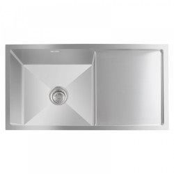 810x440x232mm 1.2mm Handmade Single Bowl Topmounted Kitchen Sink With Drainboard Corrosion Resistant Oilproof Easy Clean